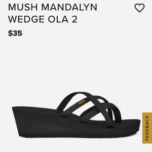 MUSH TEVA Black Wedge Sandals New WOT